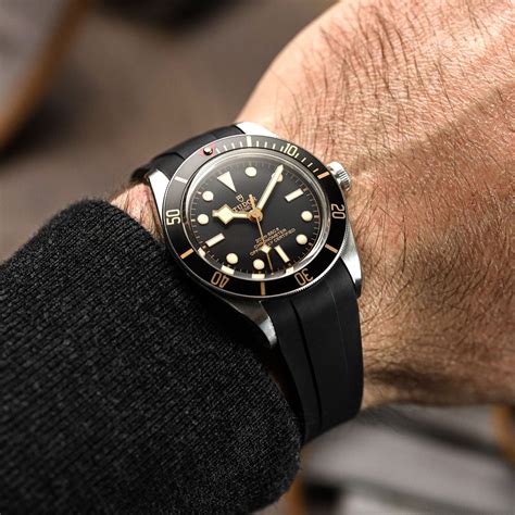 rubber strap for tudor black bay chrono|tudor black bay bronze strap.